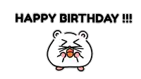 a picture of a hamster with the words happy birthday !!! below it