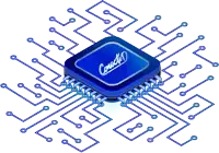 a drawing of a computer chip with the word conecto on it