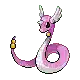 a pixel art of a pink and white snake with wings .