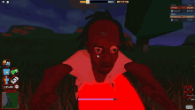 a screenshot of a video game shows a character with a red light coming out of his eyes