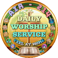 the logo for air 214 daily worship service