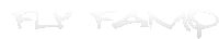 a white logo that says fly ramp on a white background .