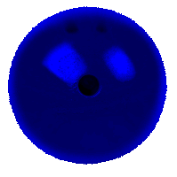 a dark blue circle with a black hole in the middle