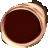 a close up of a brown object with a white background .