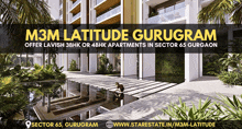 an advertisement for m3m latitude gurugram with a picture of a building