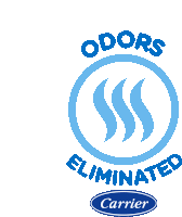 a carrier logo that says odor eliminated on it