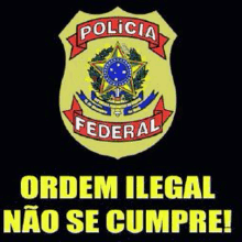 a yellow badge with the words policia federal on it