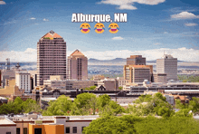 a picture of alburque nm shows a city skyline