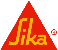 a red triangle with the word sika in yellow letters