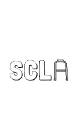 a black and white drawing of the word scala