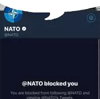 a screenshot of a blocked twitter account for nato