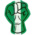 a cartoon drawing of a fist with the flag of nigeria behind it .