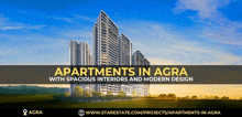 a advertisement for apartments in agra with spacious interiors and modern design