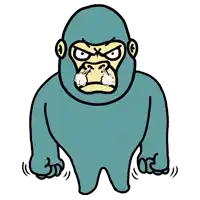 a cartoon of an angry gorilla with smoke coming out of his nose