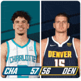 two basketball players from charlotte and denver