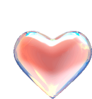 a pink heart with a blue border is against a white background