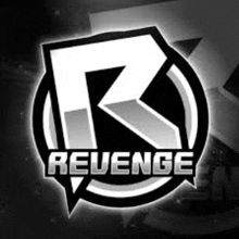 a black and white logo for a video game called revenge