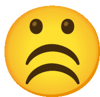 a yellow smiley face with a sad look on it