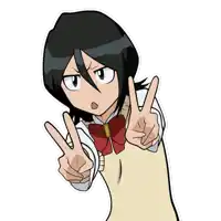 a girl in a school uniform is making a peace sign