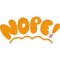 a logo that says nope with a pink star on it