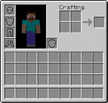 a screenshot of a minecraft game showing a steve character