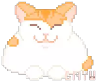 a pixel art drawing of an orange and white cat with the word brita on the bottom