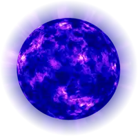 a blue and purple sphere with a white border