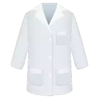 a white lab coat with pockets and buttons