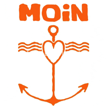 an orange anchor with the word moin written on it