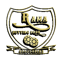 a logo for rama betting book with a gold shield