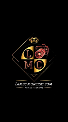 a logo for lambe muncrat.com with a camera and a crown