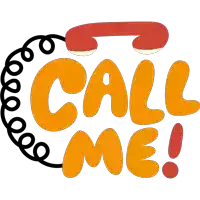 a sticker that says call me with a phone