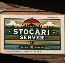 a poster that says stocari server on it