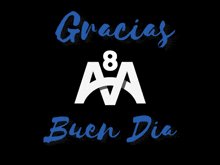 a black background with the words gracias buen dia in blue