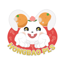 a logo for hongbao pls with a cartoon bunny