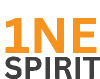 a logo for 1ne spirit is orange and black on a white background