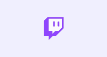 a purple twitch logo with a white speech bubble