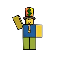 a roblox character wearing a top hat and tie