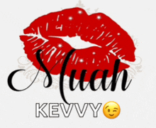 a picture of a woman 's lips with the name kevvy