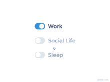 a graphic that says work social life and sleep on a white background