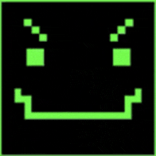 it looks like a pixel art face with a smiley face .