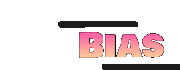 a white background with the word bias in pink