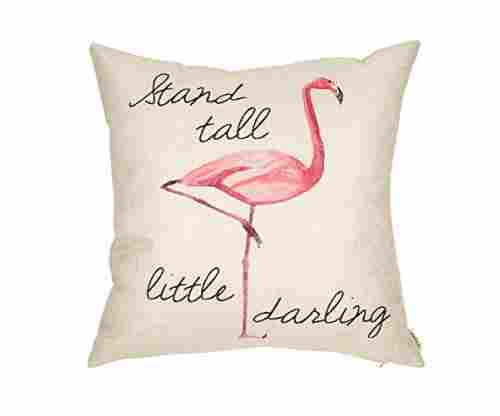 Fjfz ‘Stand Tall Little Darling Flamingo’ Throw Pillow Case