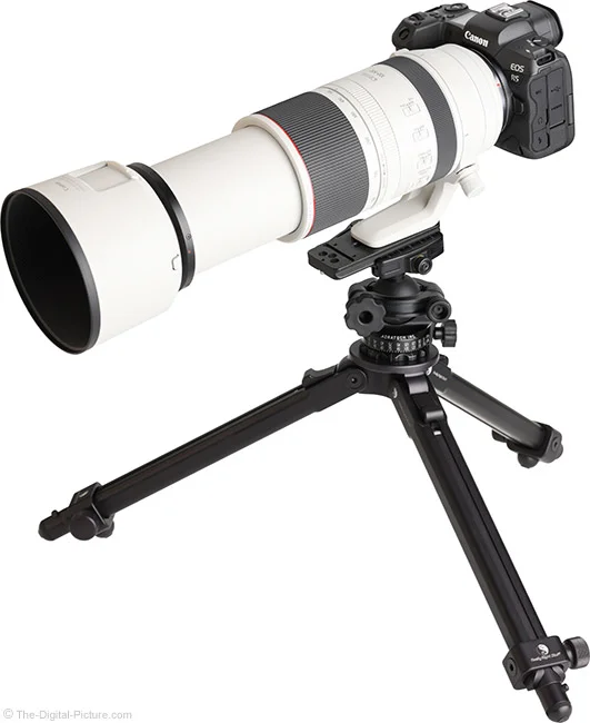 Canon RF 100-500mm F4.5-7.1 L IS USM Lens Extended on Tripod