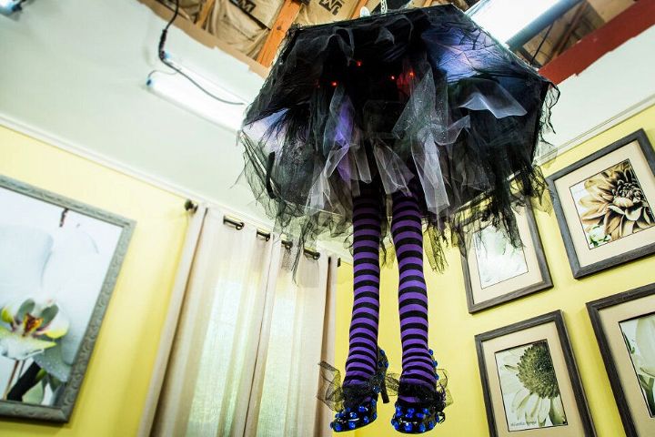 DIY Witch Leg Chandelier