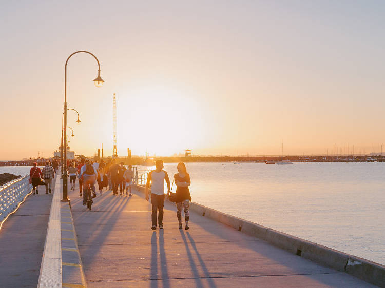 Go for a walk along St Kilda Beach