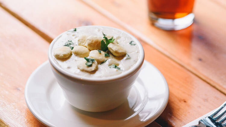 Try the best clam chowder in Boston