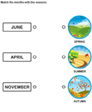 Match the Months with the Seasons - units-of-measurement - Kindergarten