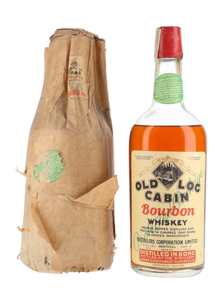 Old Log Cabin Bourbon Whiskey Bottled 1920s-1930s - Distillers Corporation Limited 94.6cl / 50%