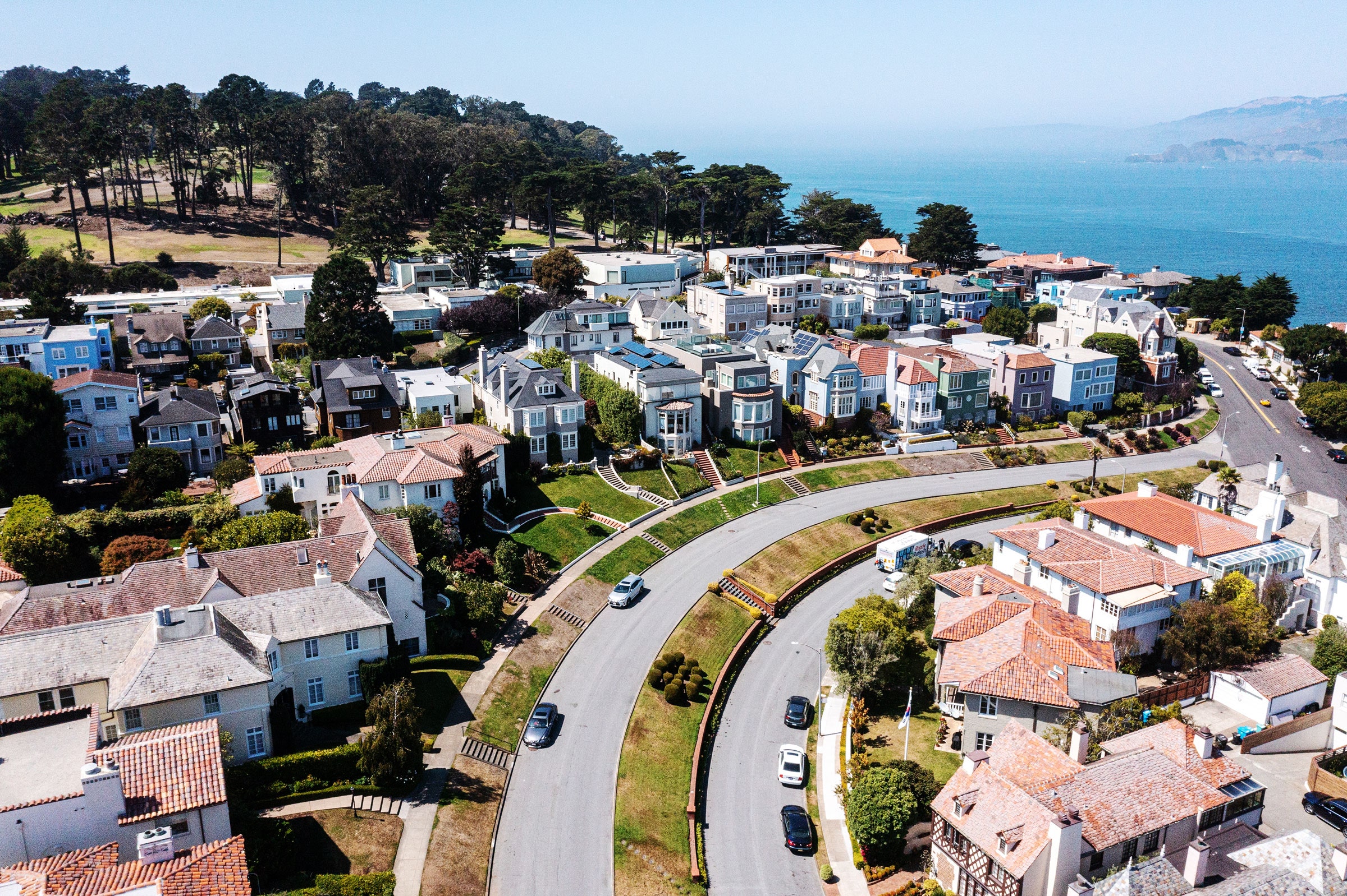 aerial of homes in San Francisco